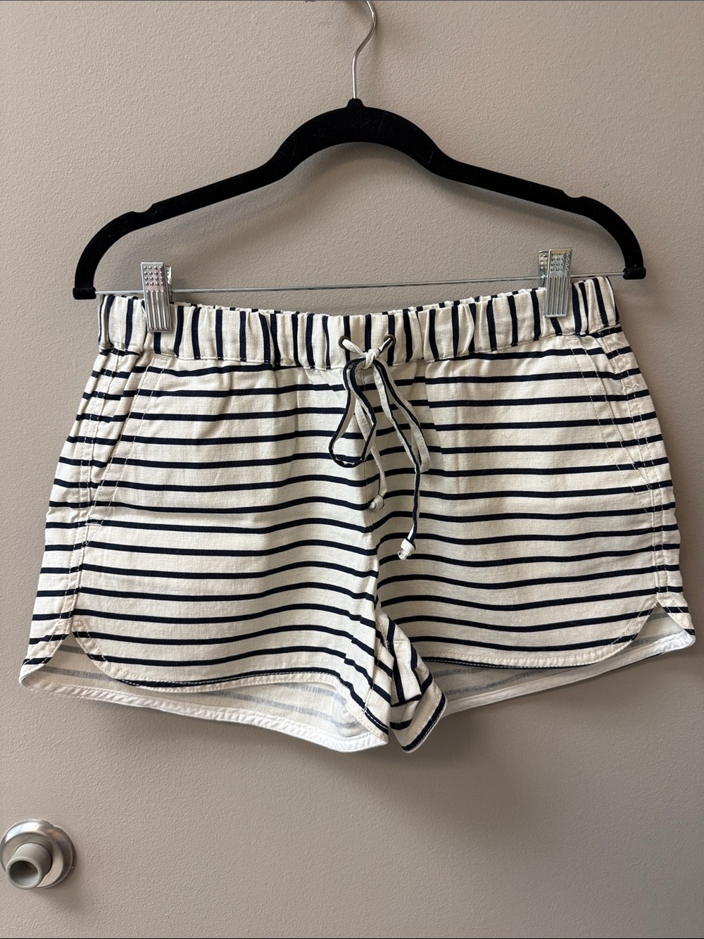 J. Crew Navy & Cream Striped Shorts - Size Small
